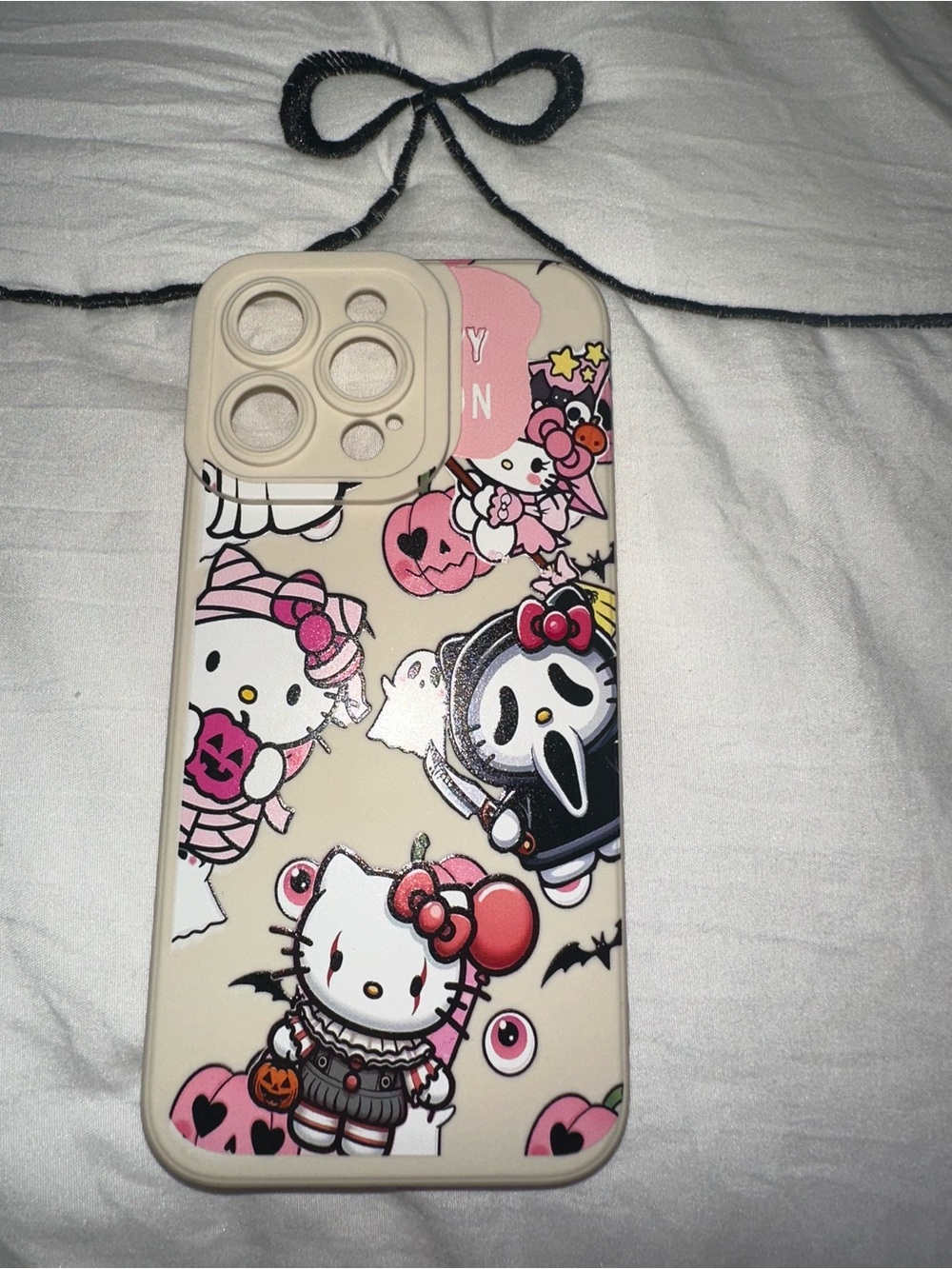 Hello Kitty Beige and Pink Halloween Cartoon Phone Case